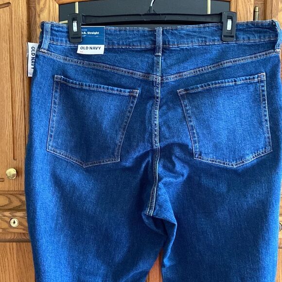 Old Navy High Rise O. G. Straight Ankle Fringe Buttonfly Jeans - Picture 8 of 9